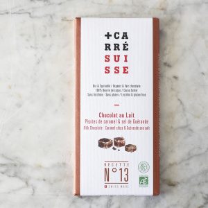 Tableta chocolate con leche, caramelo y sal bio